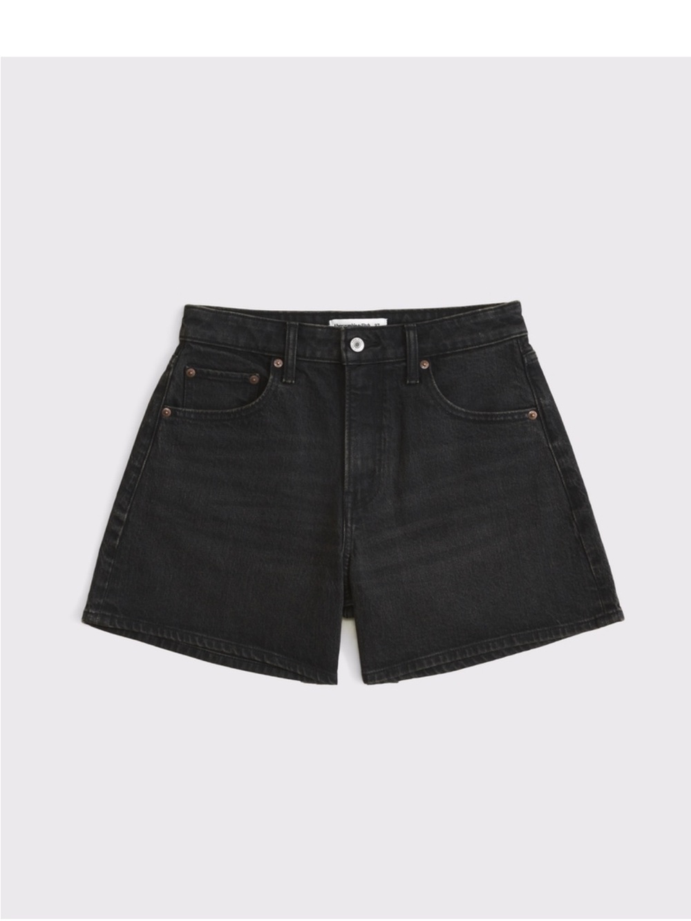 Abercrombie Curve Love Dad Short High Waisted Black Denim